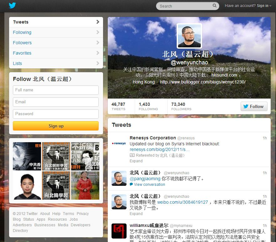 Screenshot of author’s Twitter page. 