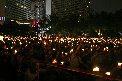 Candlelight vigil, Victoria Park. Hong Kong, June 4, 2010. Photo credit: Judith Blue Pool. 