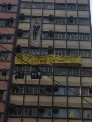 29.	Banner reads: “You May Say I&#039;m A Dreamer, But I&#039;m Not The Only One,” during march to &quot;Build a Democratic Hong Kong, Regain the Future of Our City,&quot; from Victoria Park to Tim Mei Avenue, Hong Kong, July 1, 2015. HRIC photo.